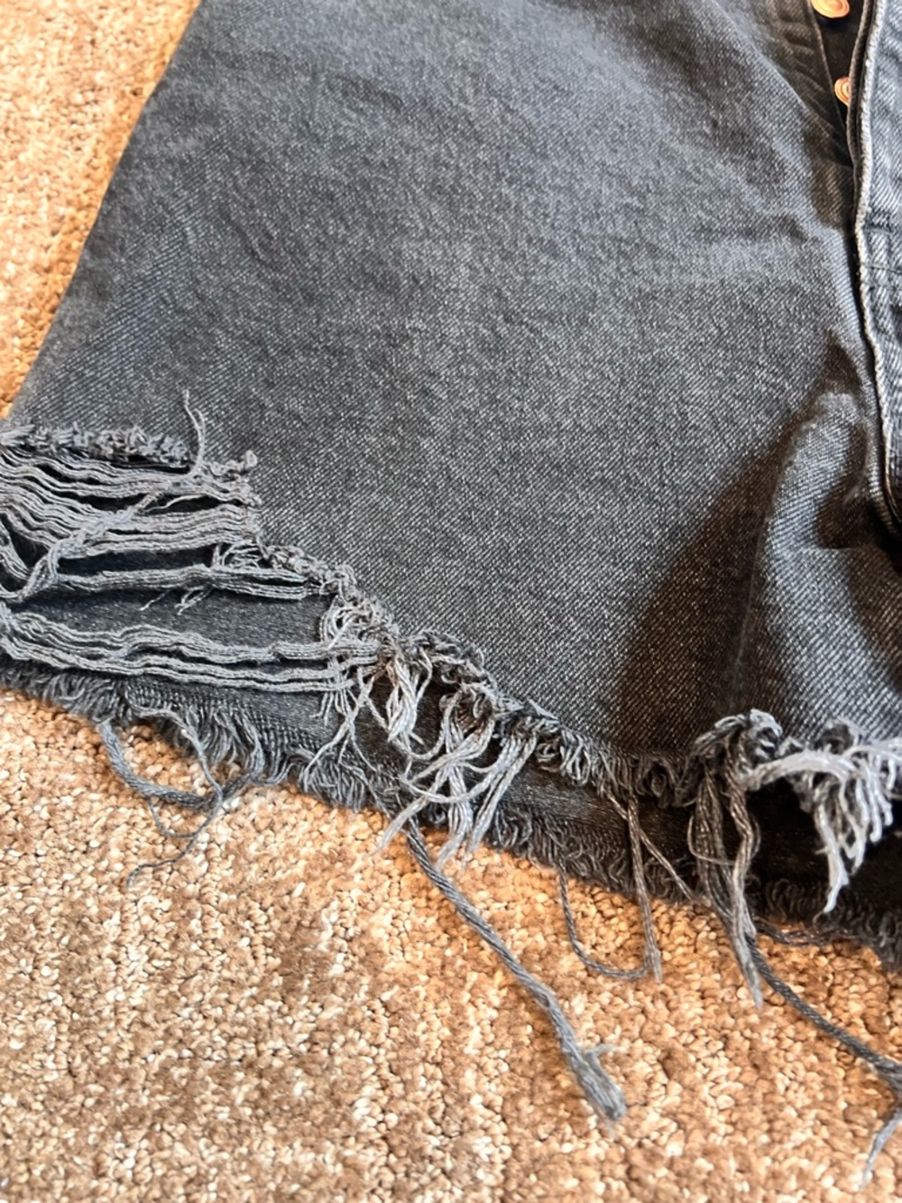 Zara Women’s Black Jean Shorts Distressed Festival Western High Rise 8 - Picture 3 of 8